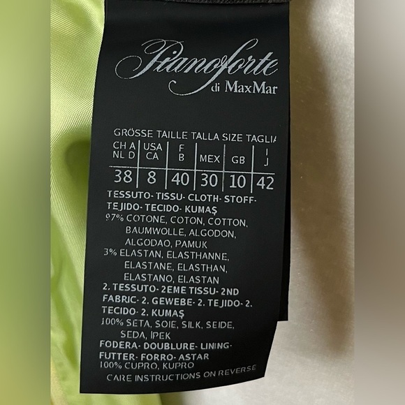 Intend Pianoforte di MaxMara Green Floral Dress - Italian Made, Sz 8 - Picture 8 of 10